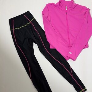 Victoria Secret PINK Jacket (M) and Buffbunny Black Leggings (XS)